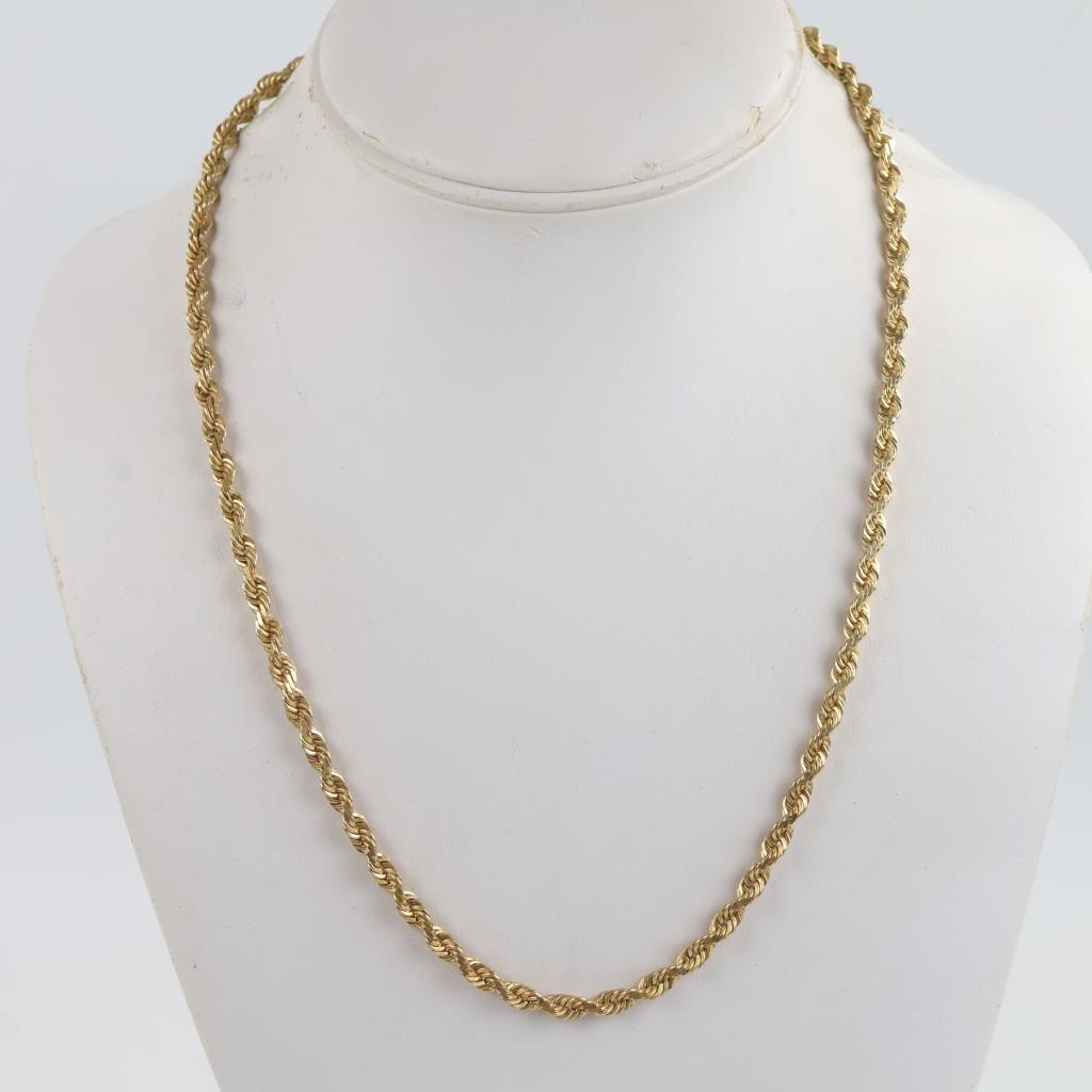 14kt Gold Twist Rope Chain Necklace