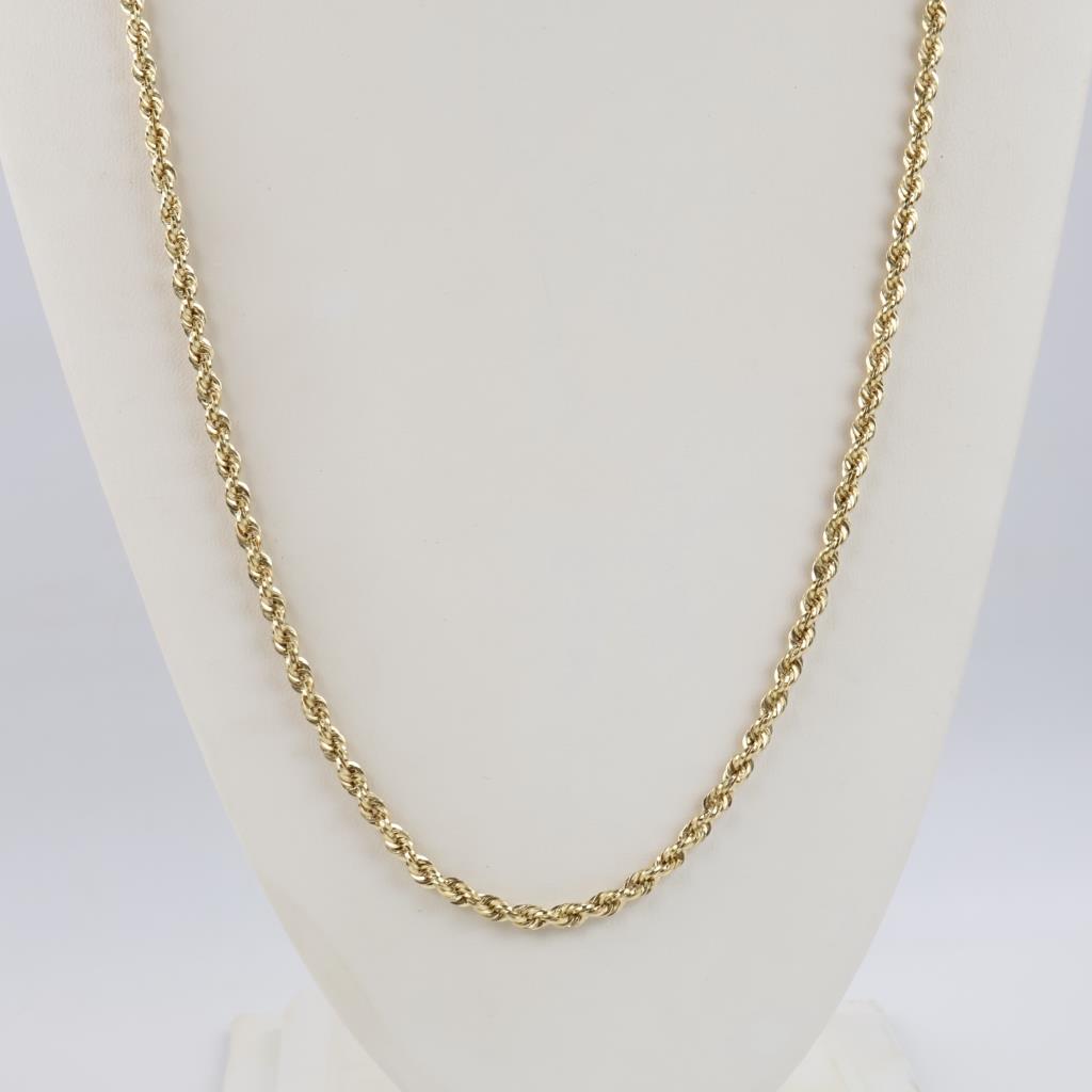 14kt Gold Twisted Rope Chain Necklace