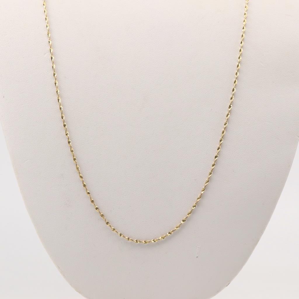1.20mm Real 14k Solid Yellow Gold Twisted Singapore Sparkle Chain Necklace