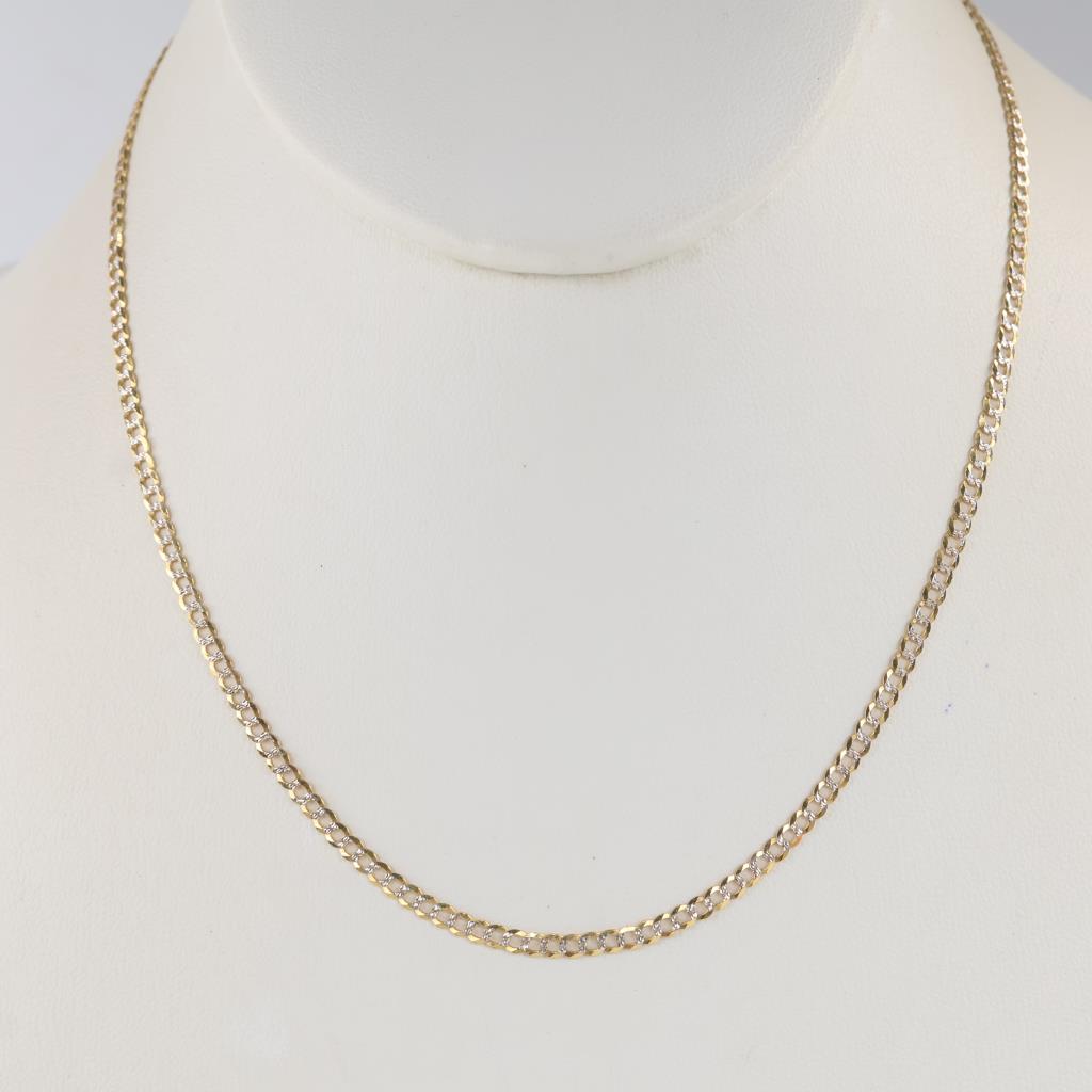 14kt Gold Two-tone Curb Chain Necklace