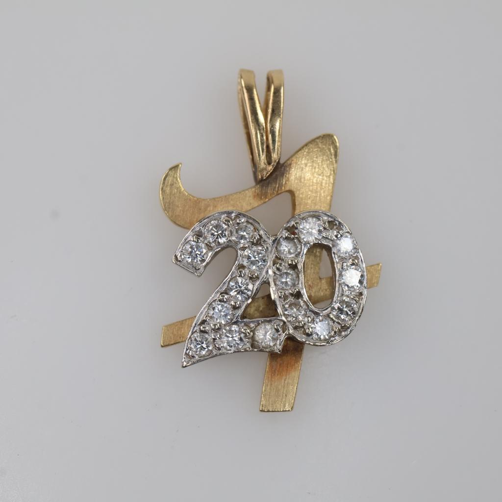 14kt Gold Two-tone Diamond Pendant