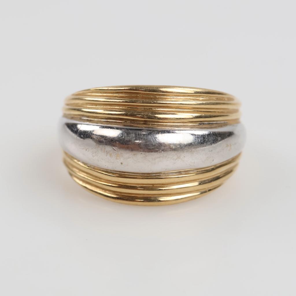 14kt Gold Two-tone Dome Ring