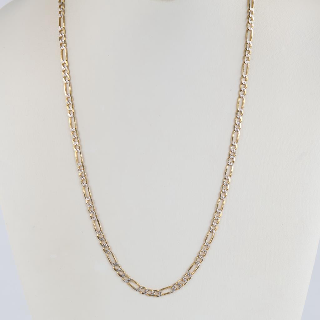 14kt Gold Two-tone Figaro Chain Necklace