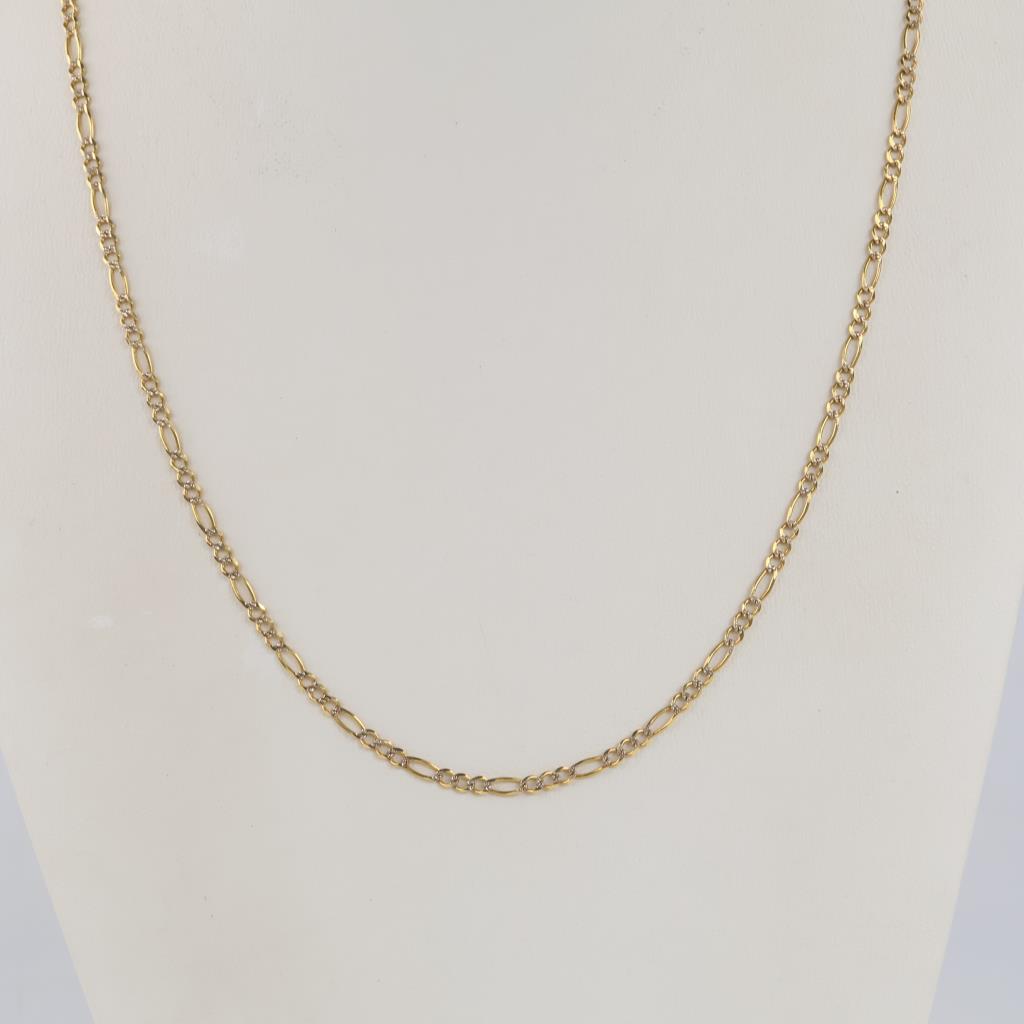 14kt Gold Two-tone Figaro Chain Necklace