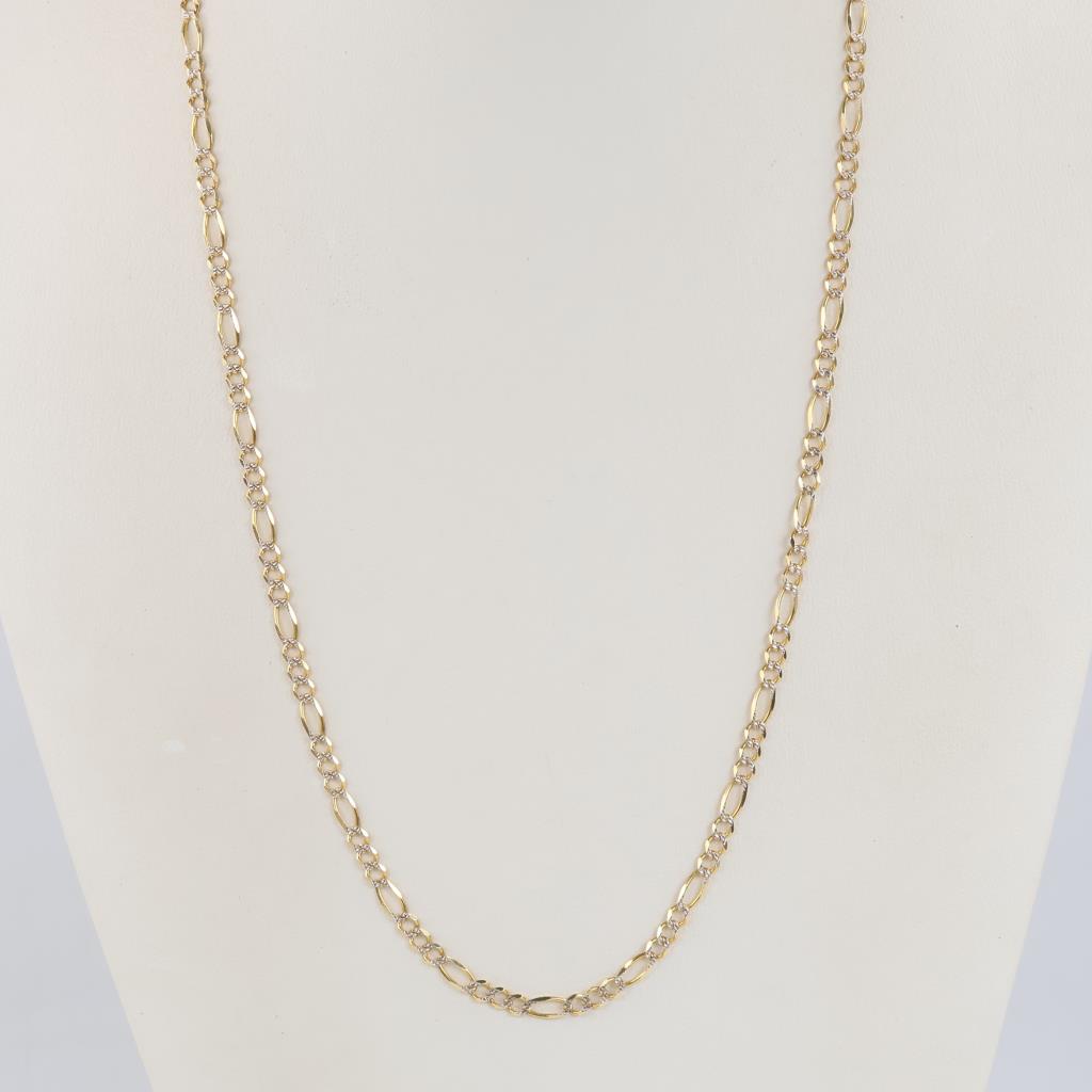 14kt Gold Two-tone Figaro Chain Necklace