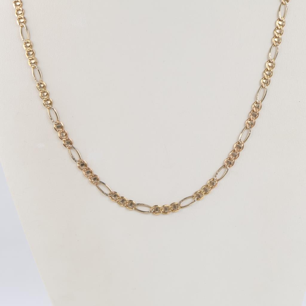 14kt Gold Two-tone Figaro Chain Necklace