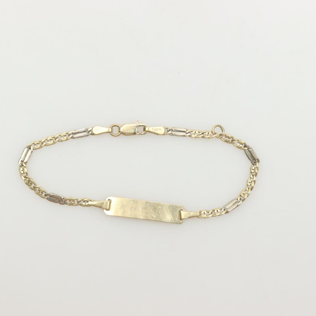 14kt Gold Twotone Name Plate Bracelet Property Room