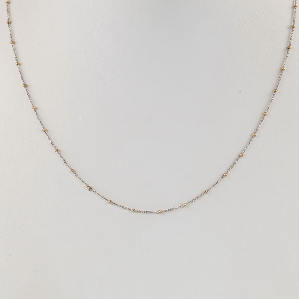 14kt Gold Two-tone Satellite Chain Necklace
