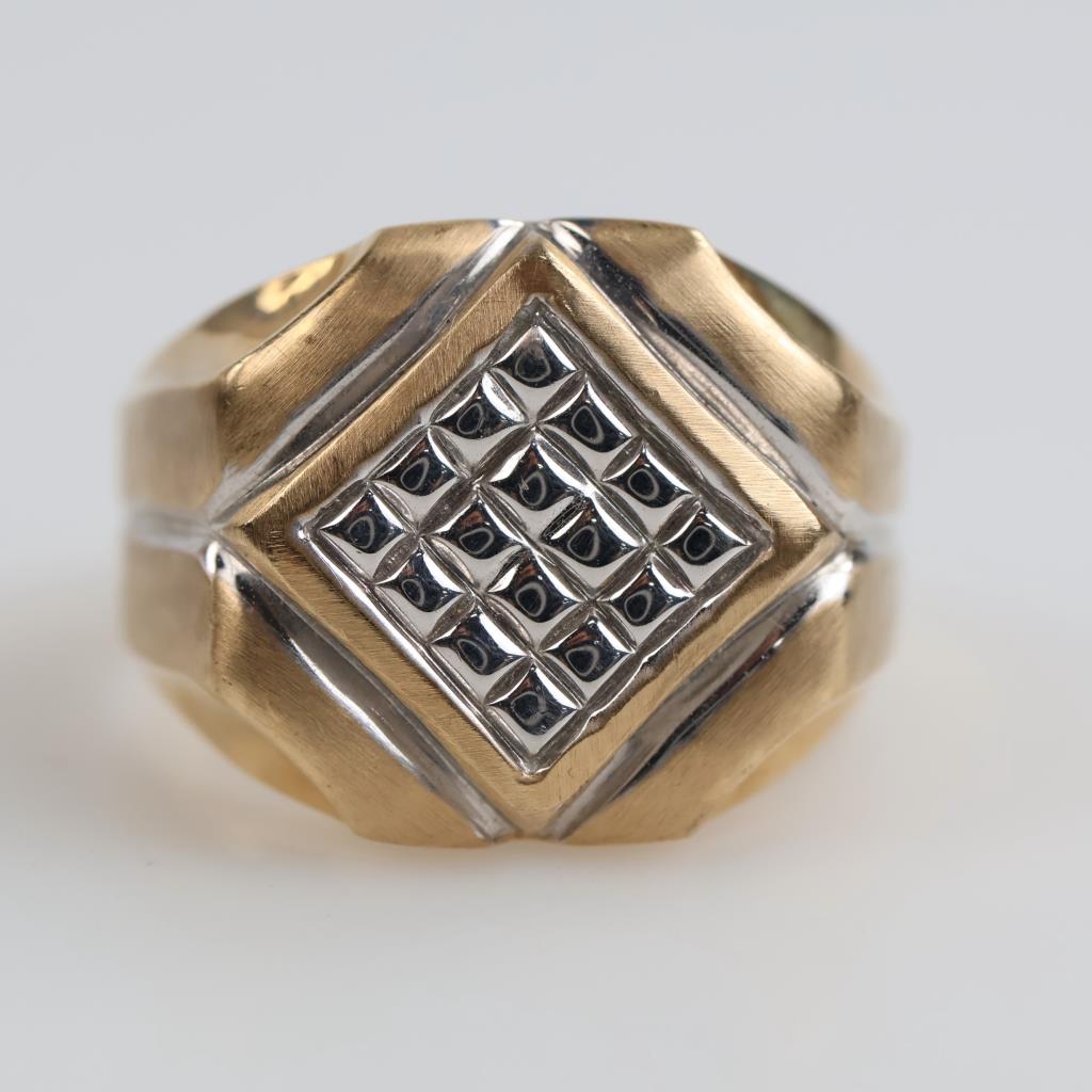 14kt Gold Two-tone Signet Ring