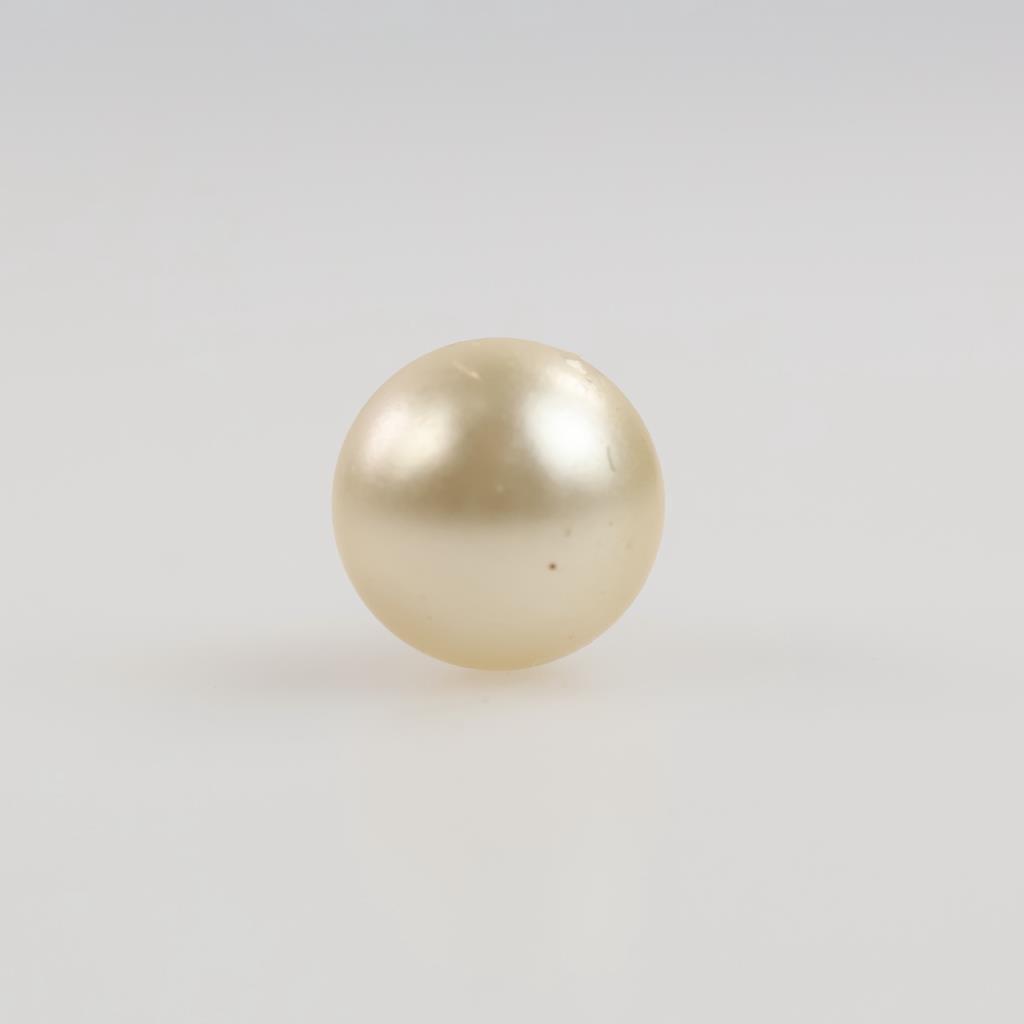 14kt Gold White Bead Single Earring
