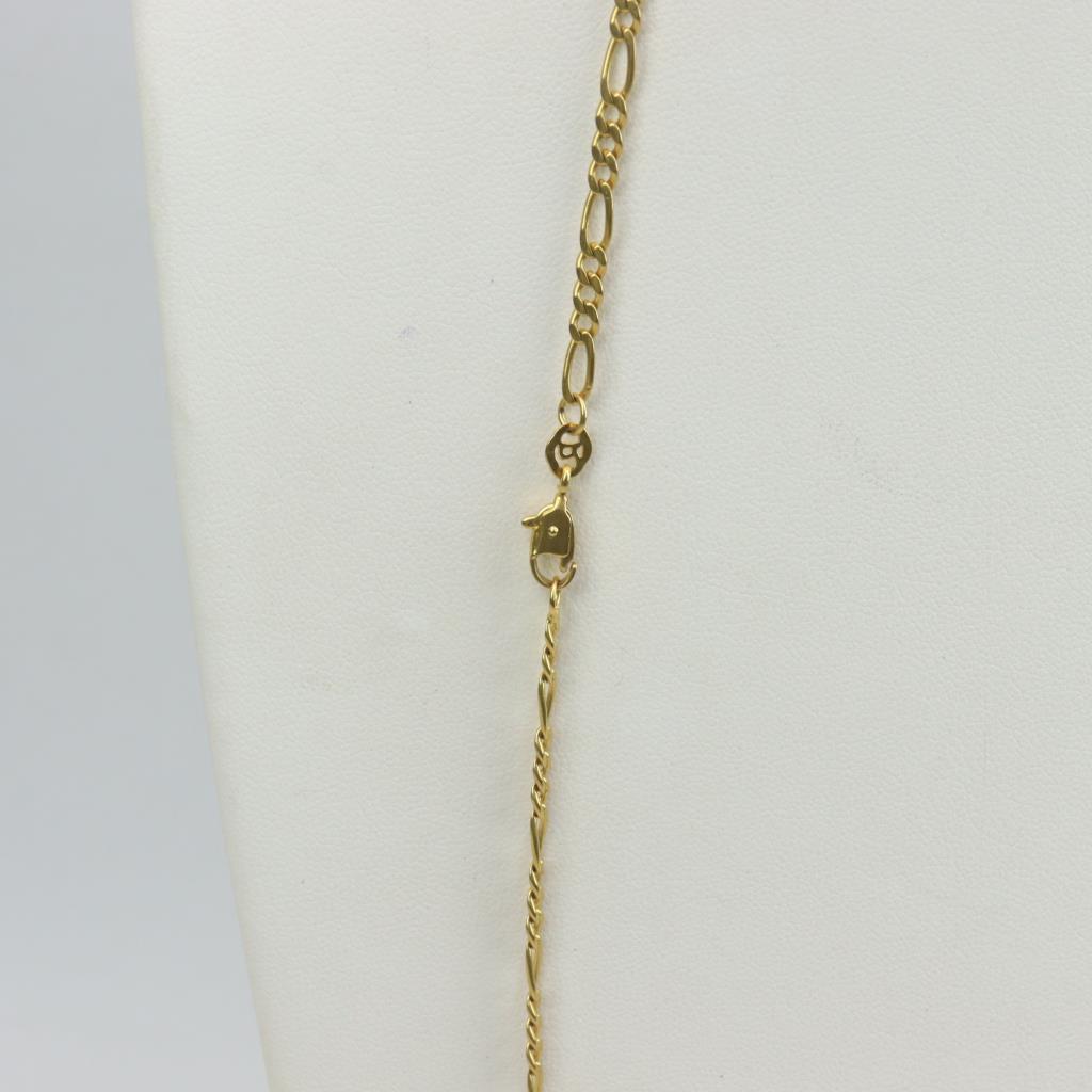 14k Gold Plated Solid Brass Anchor Link Chain Necklace 18 Inch - No Stone