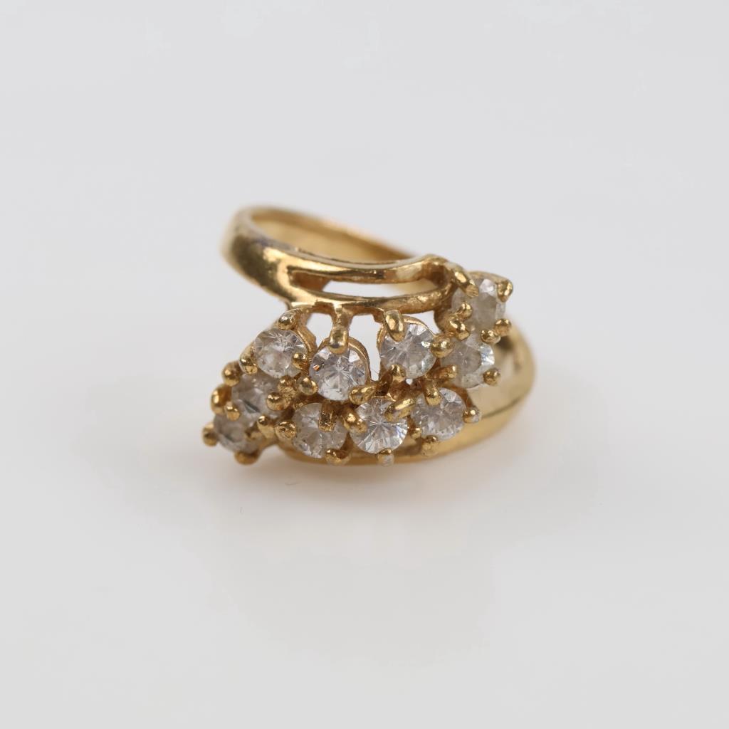 14kt GP Clear Stone Ring