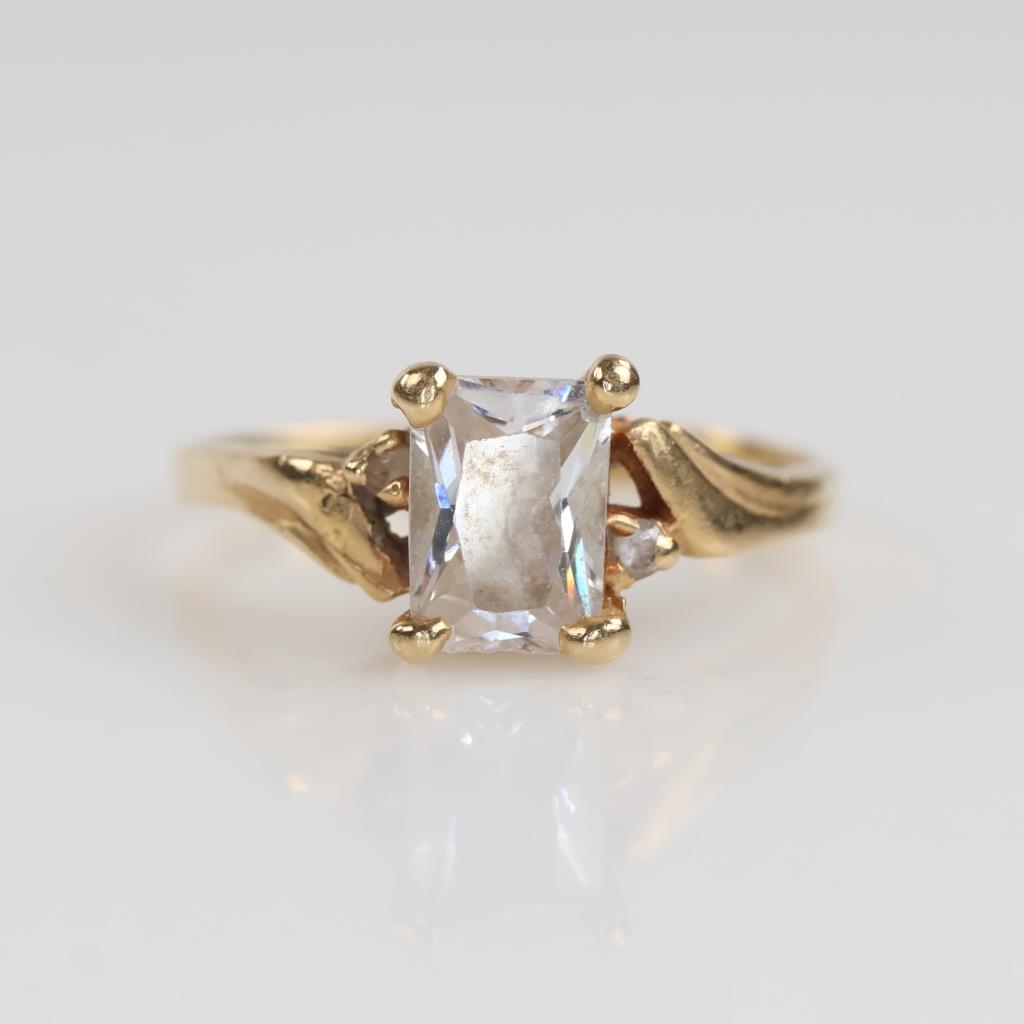 14kt GP Clear Stone Ring