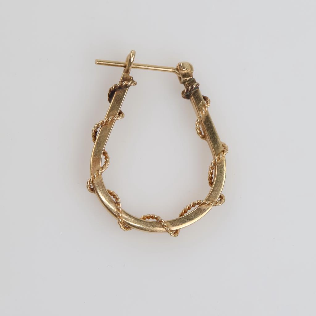 14kt GP Single Hoop Earring