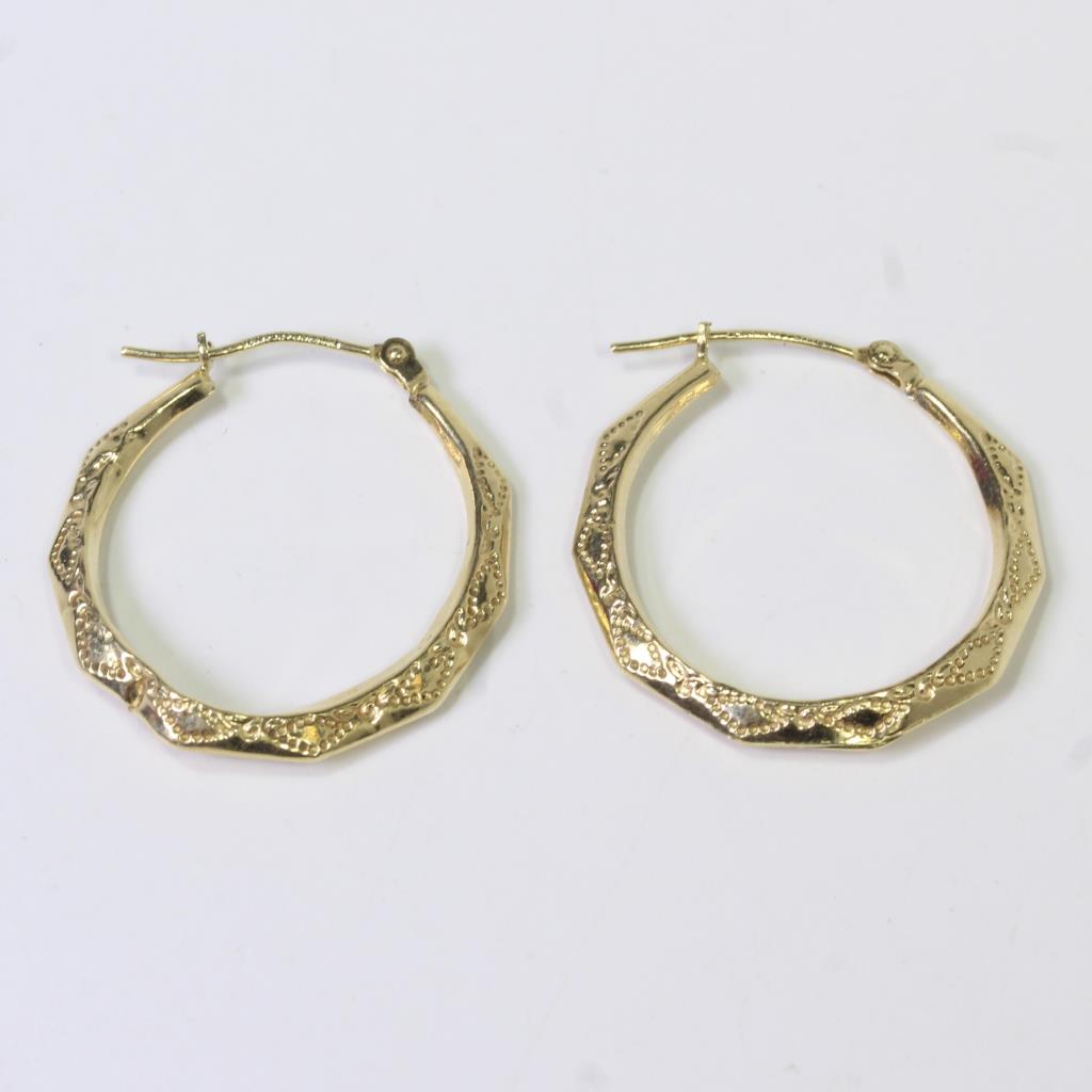 14kt Hollow Gold 1 2g Hoop Earrings Property Room 14kt Hollow Gold 1 2g Hoop Earrings