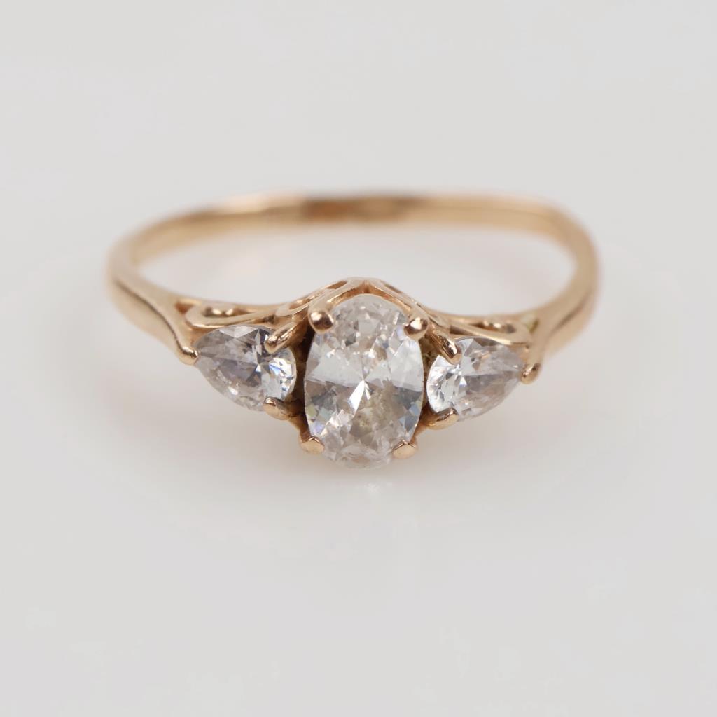14kt Rose Gold Clear Stone Ring