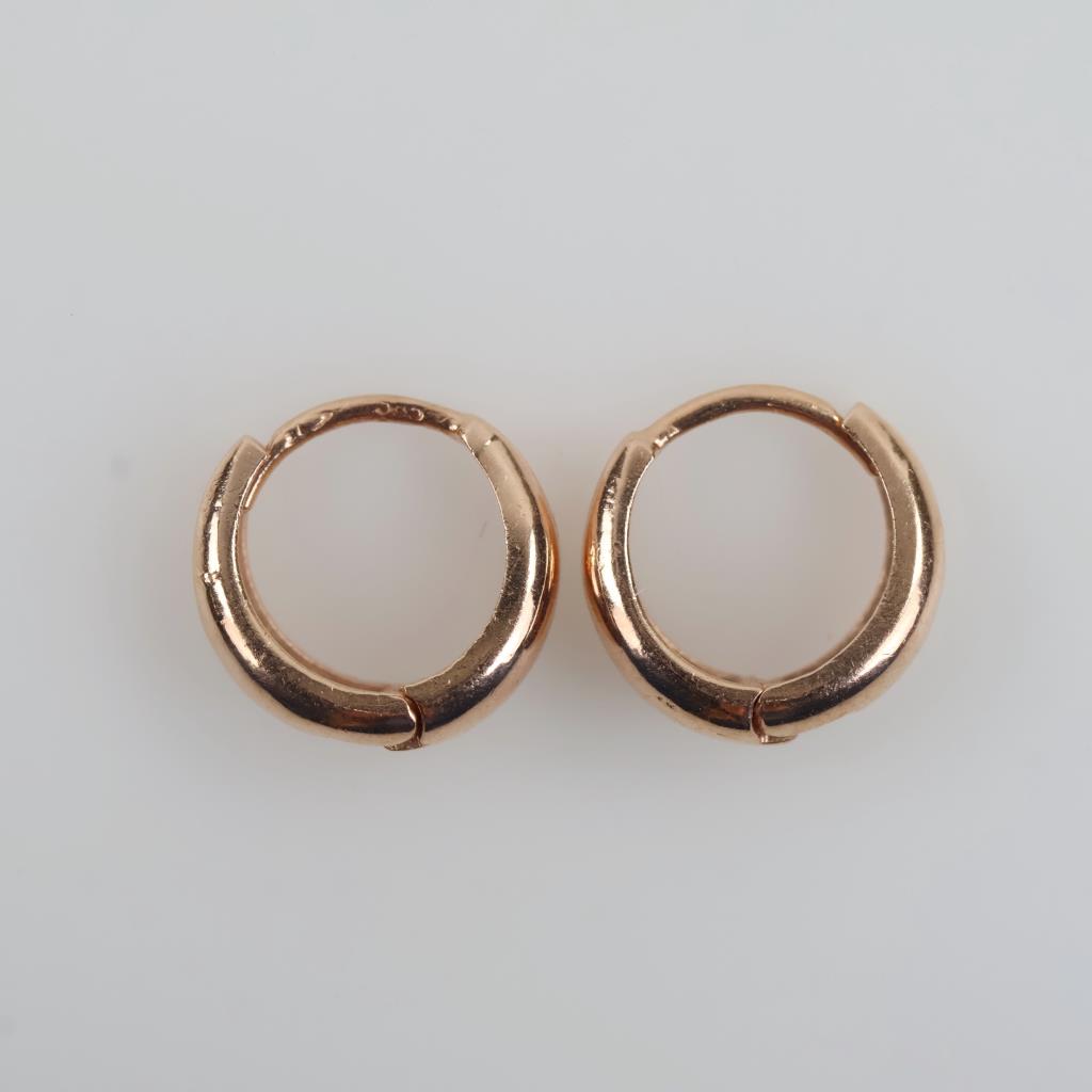14kt Rose Gold Huggie Hoop Earrings
