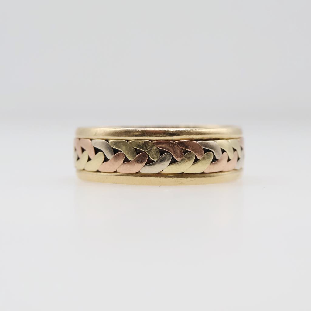 14kt Tri Color Braided Gold Band