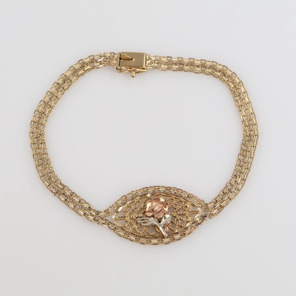 14kt Tri Colored Gold Bracelet