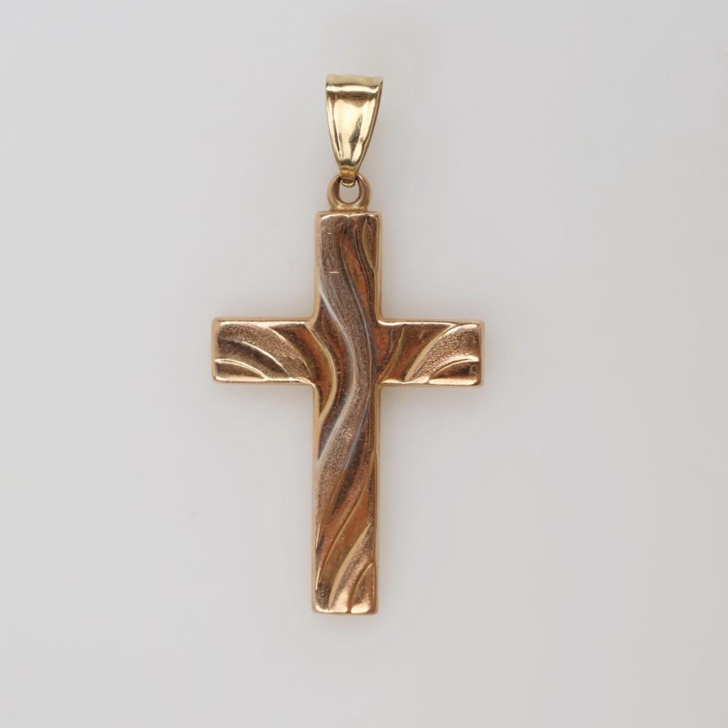 14kt Tri Colored Gold Cross Pendant