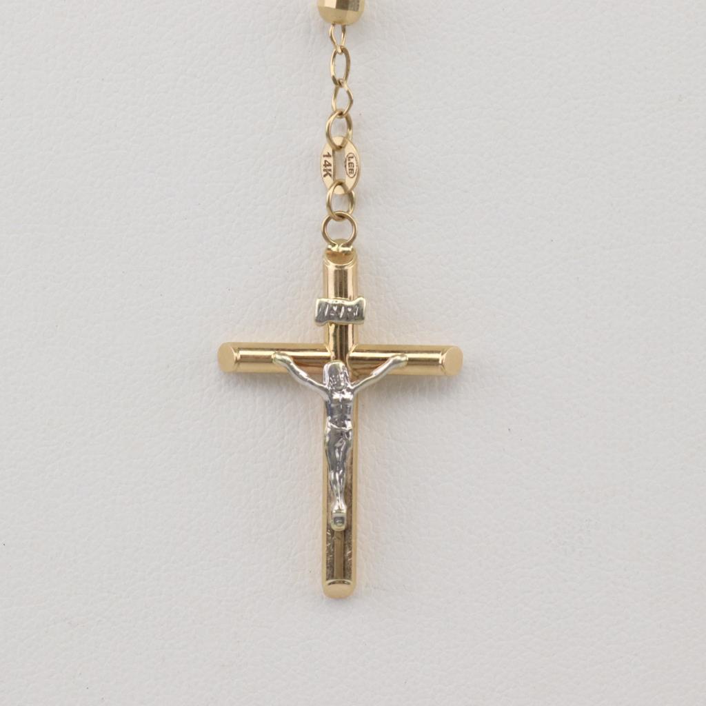 Tri gold rosary necklace Clearance