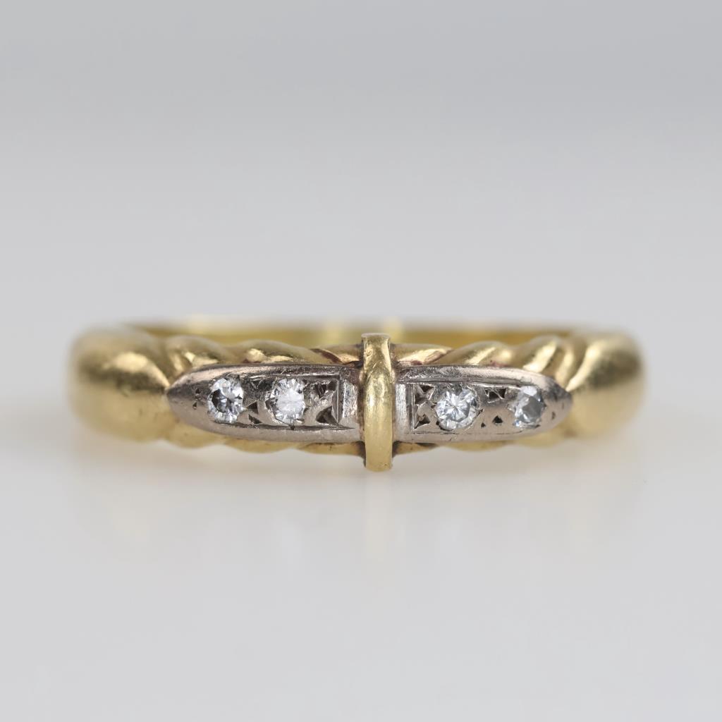 14kt Two Tone Gold Diamond Band