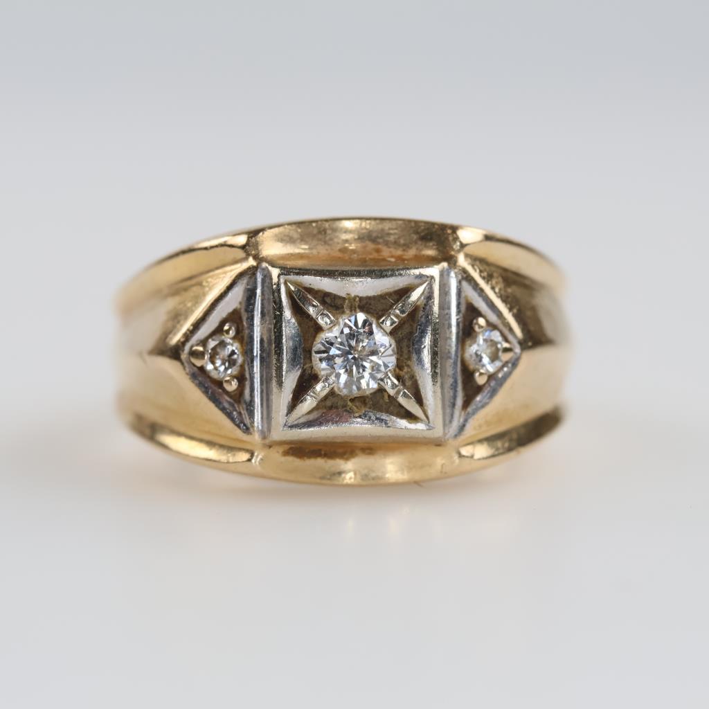 14kt Two Tone Gold Diamond Ring