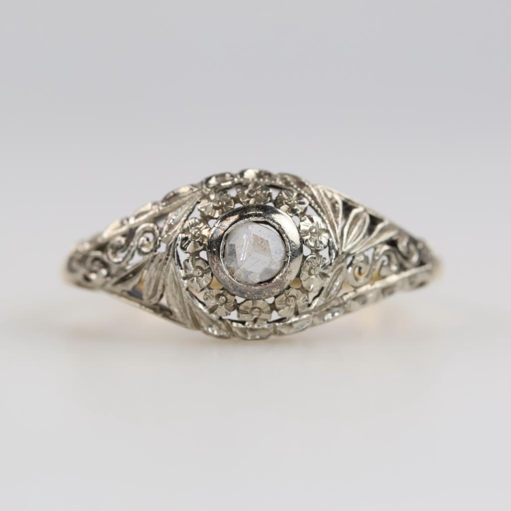 14kt Two Tone Gold Diamond Ring
