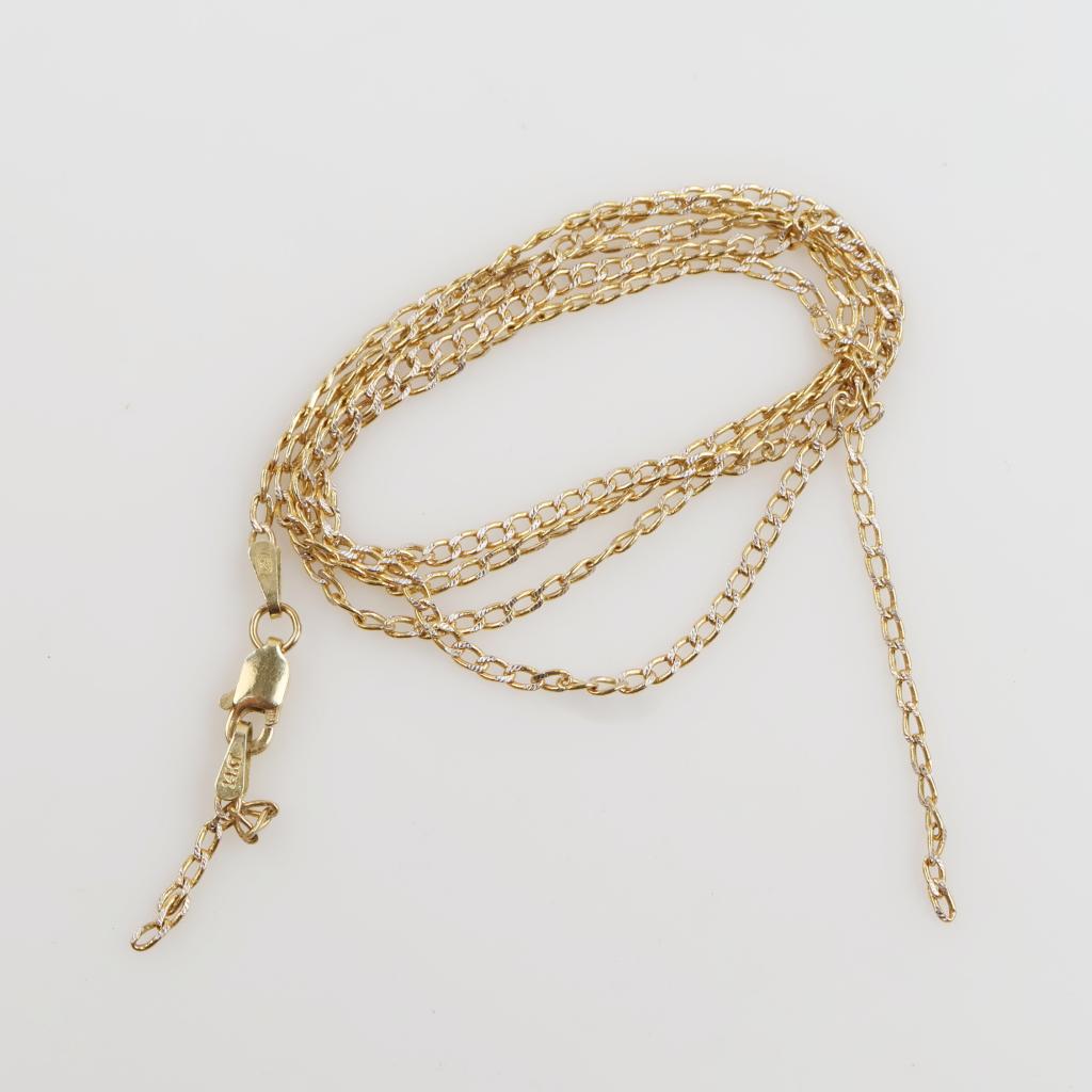 14kt Two Tone Gold Hollow Necklace