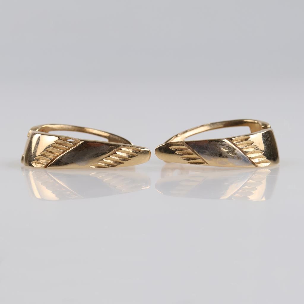 14kt Two Tone Gold Hoop Earrings
