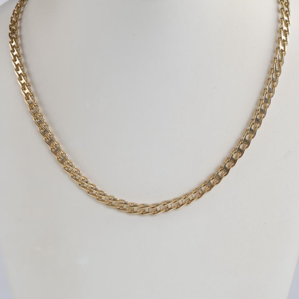 14kt Two Tone Gold Ladder Style Necklace -Evaluated By Our Certified Gemologist-AGS/GIA
