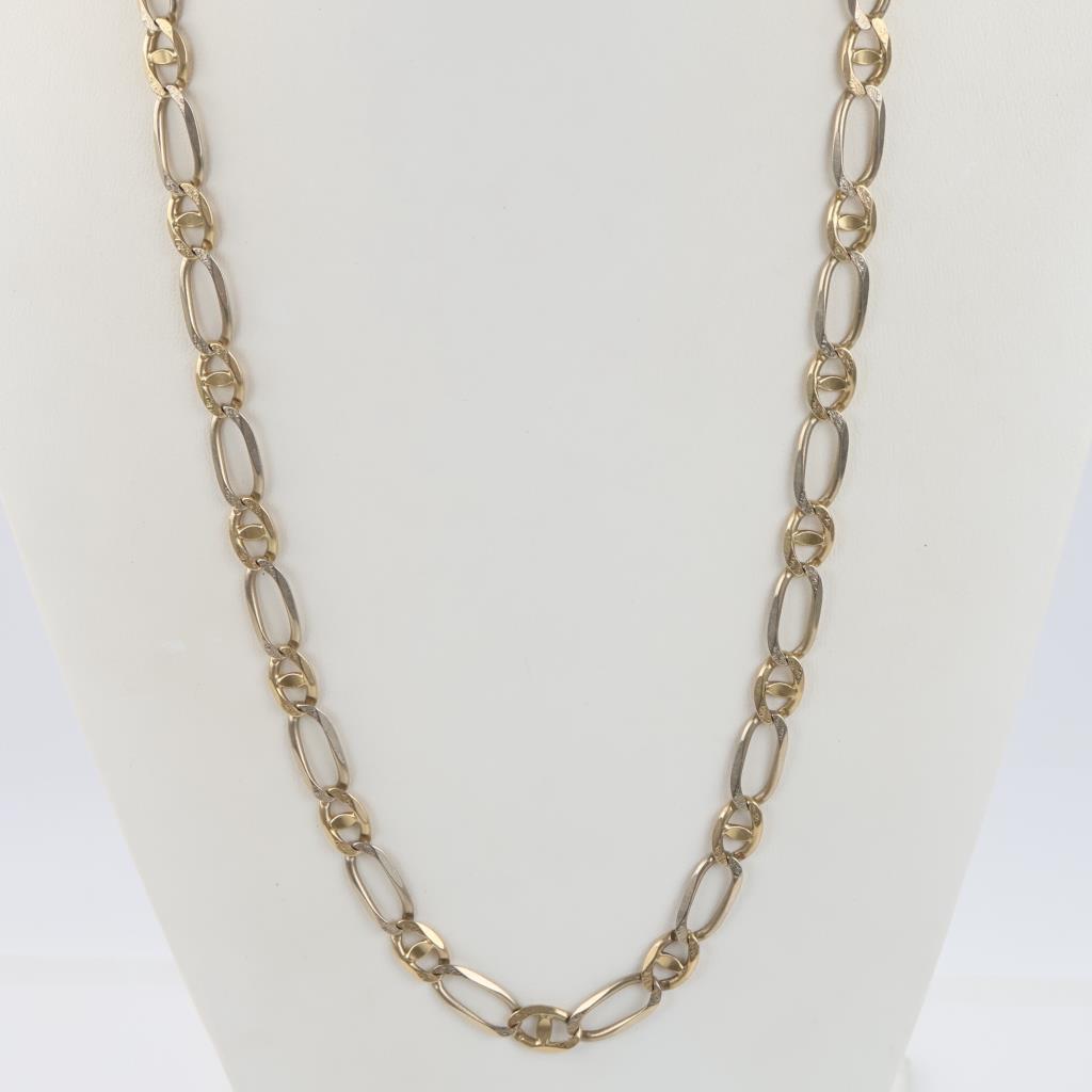 14kt Two Tone Gold Necklace-Evaluated By Our Certified Gemologist - AGS / GIA