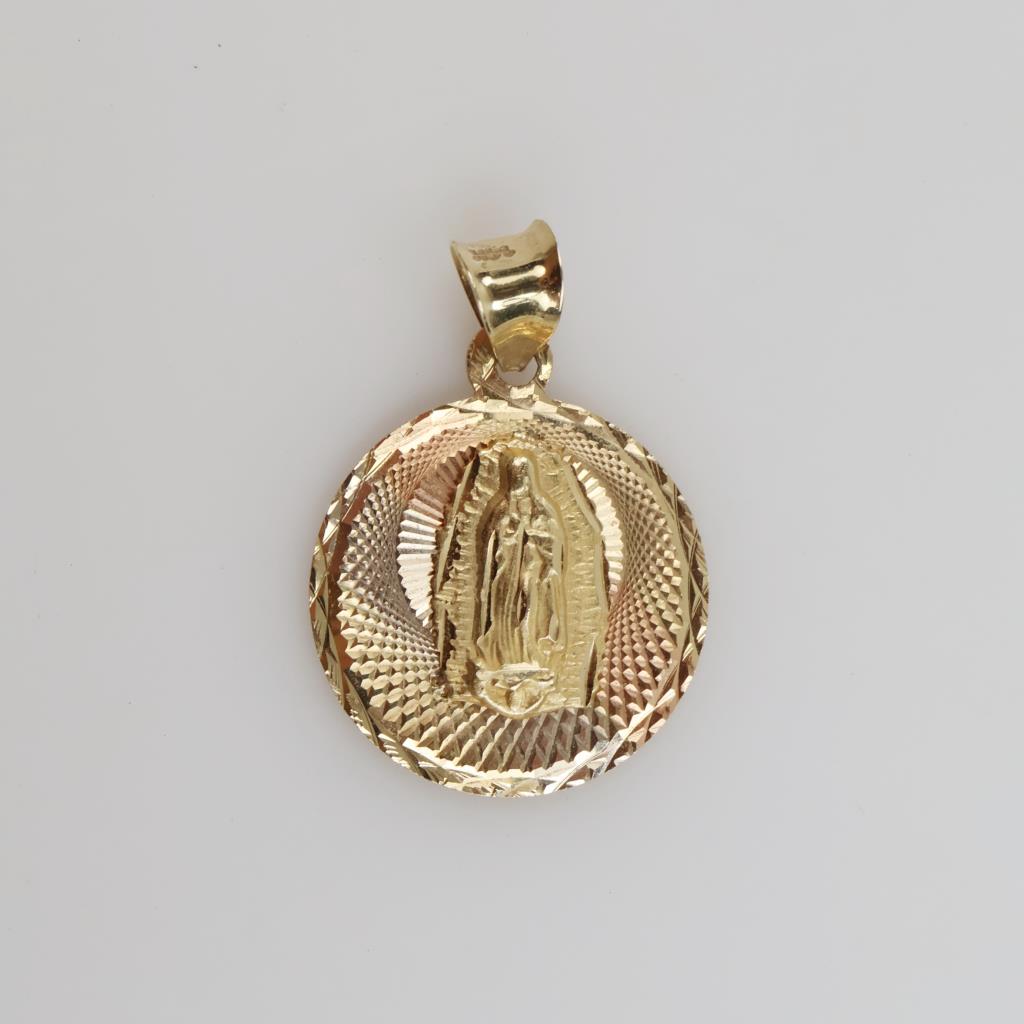 14kt Two Tone Gold Religious Pendant