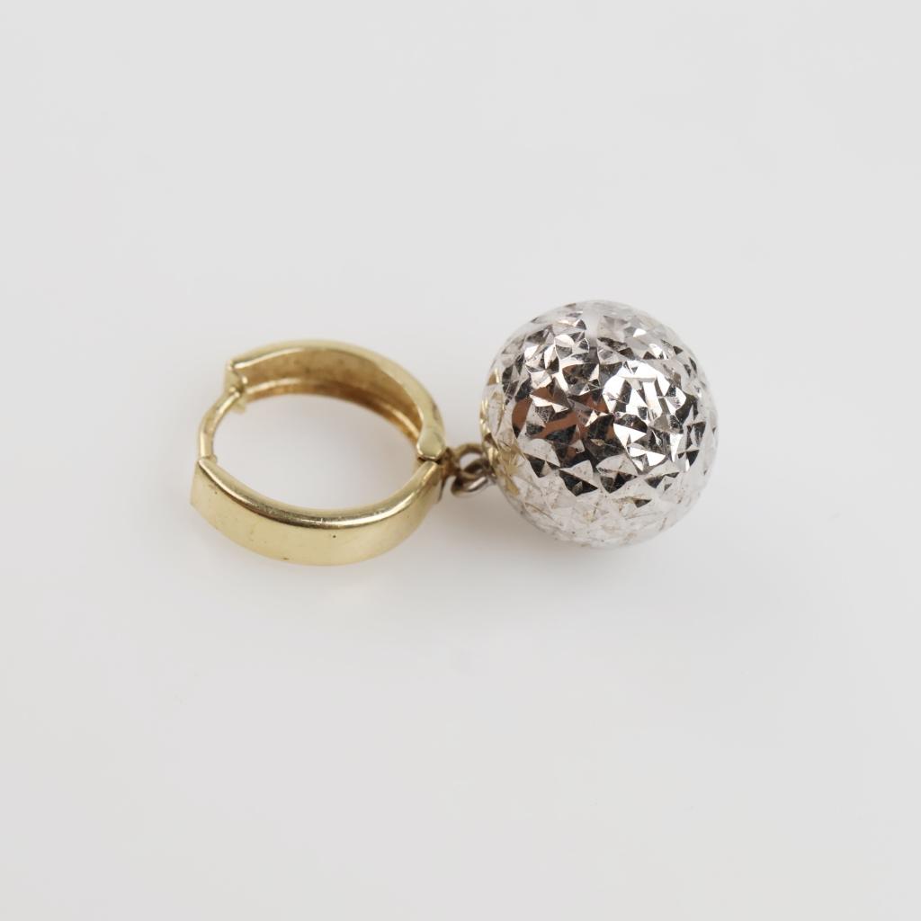 14kt Two Tone Gold Single Earring