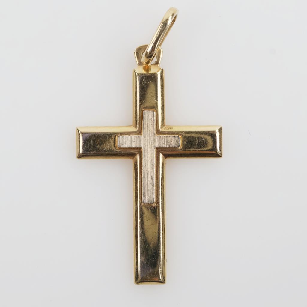 14kt Two-Tone Gold Cross Pendant
