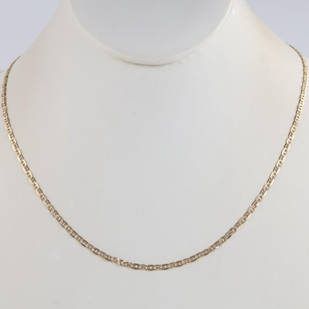 14kt Two Tone Gold Flat Mariner Chain Necklace Property Room 14kt Two Tone Gold Flat Mariner Chain Necklace Property Room