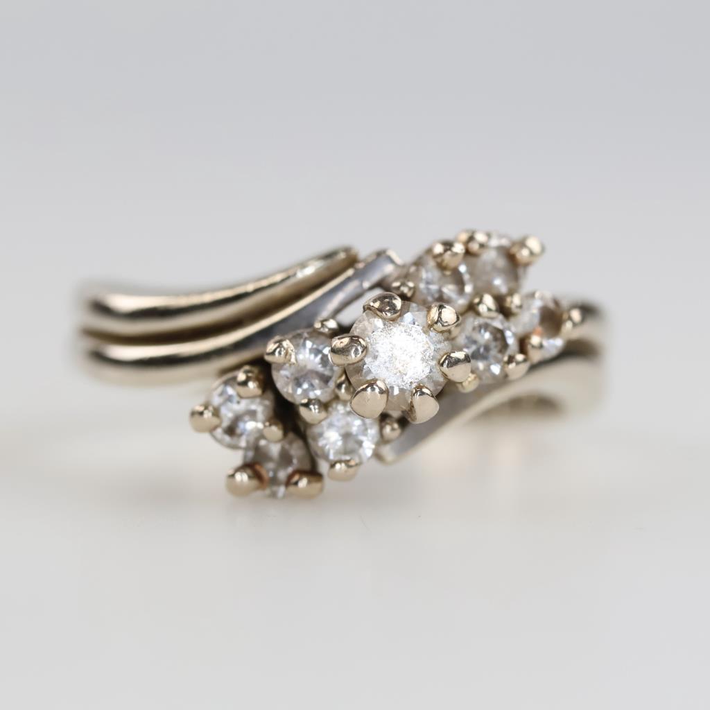 14kt White Gold Clear Stone Bridal Set