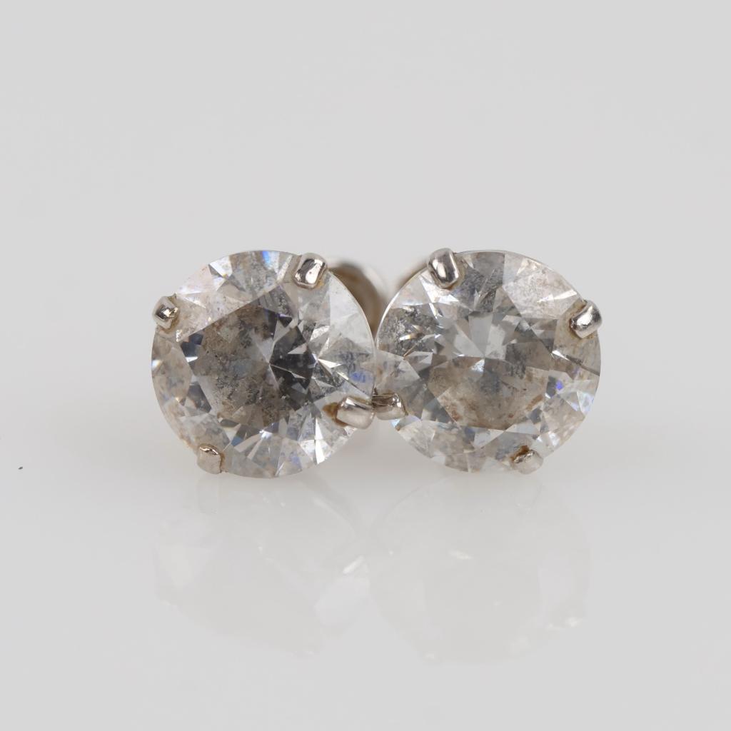 Arden White Crystal Gold Stud Earrings main image 0