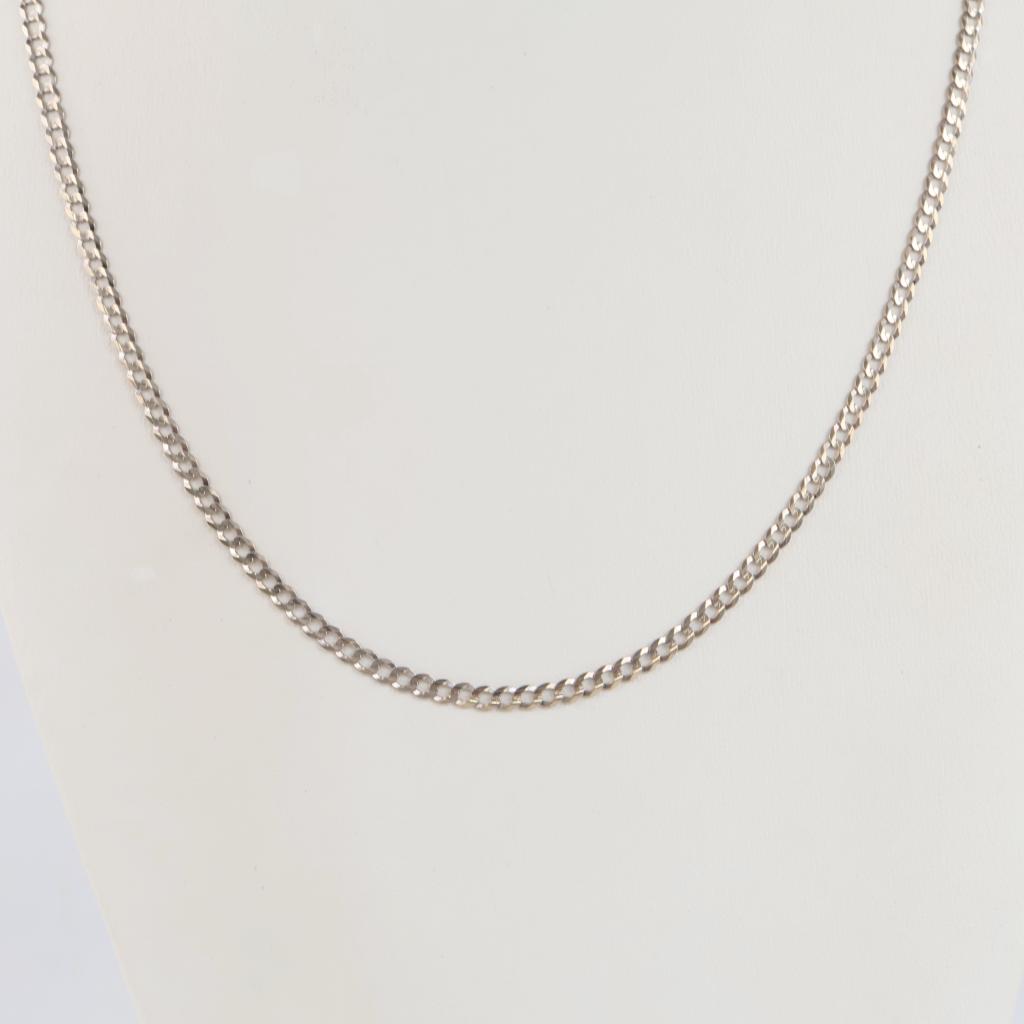 14kt White Gold Curb Chain Necklace