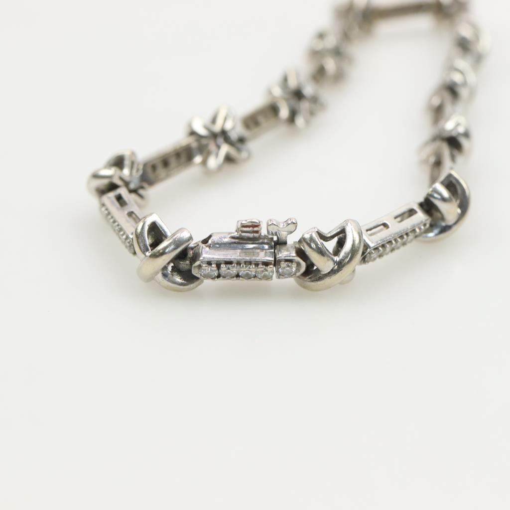14kt White Gold .55 Sapphire and .42 Diamond Flex Bracelet main image 1