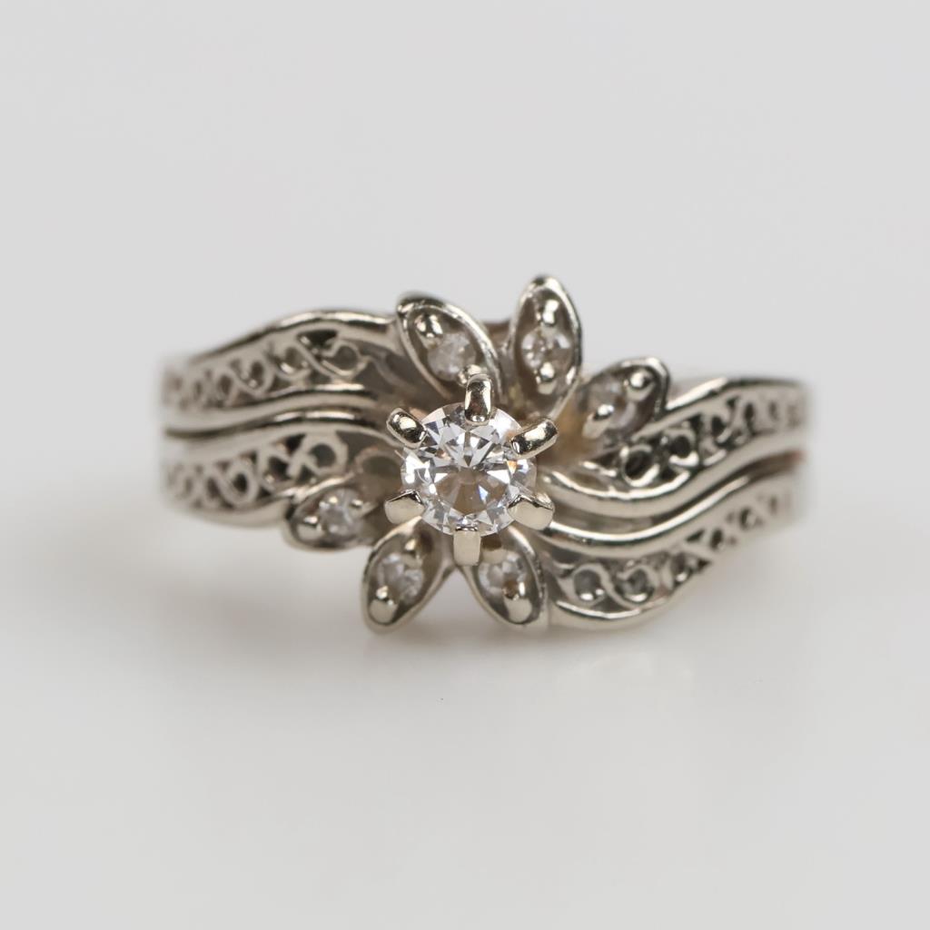 14kt White Gold Diamond Bridal Set