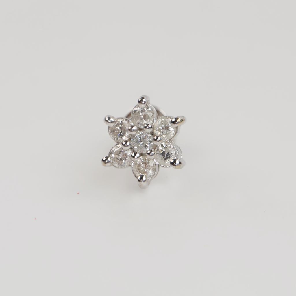 14kt White Gold  Diamond Earring