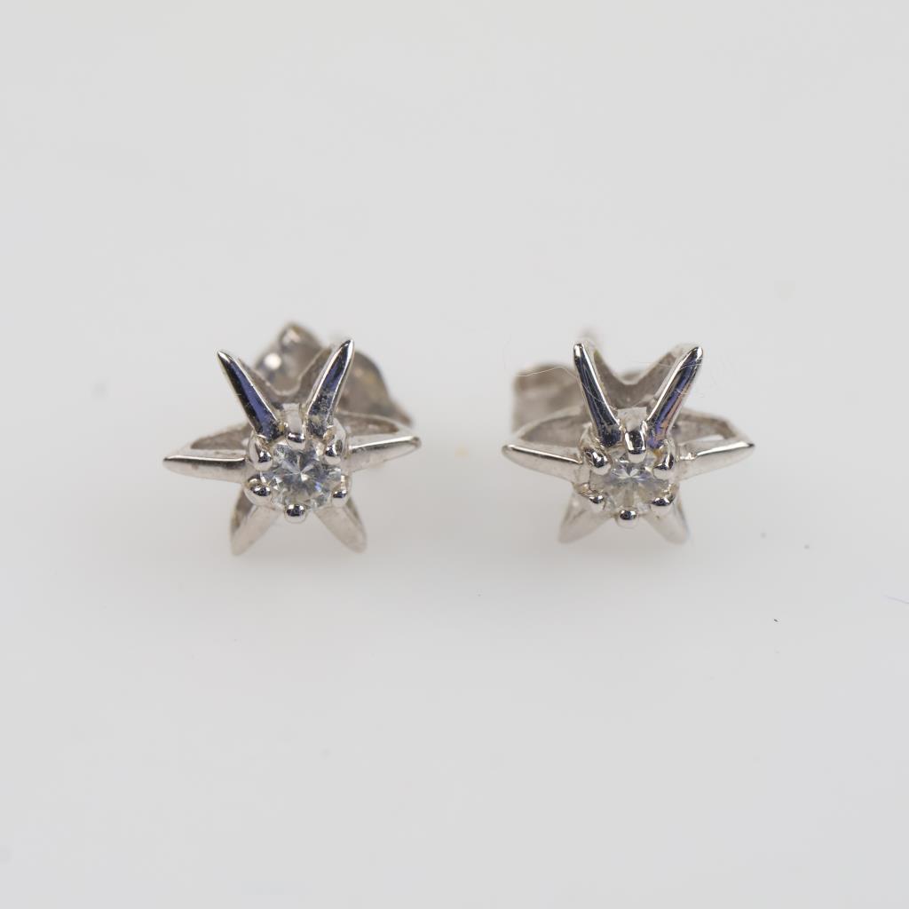 14kt White Gold Diamond Earrings