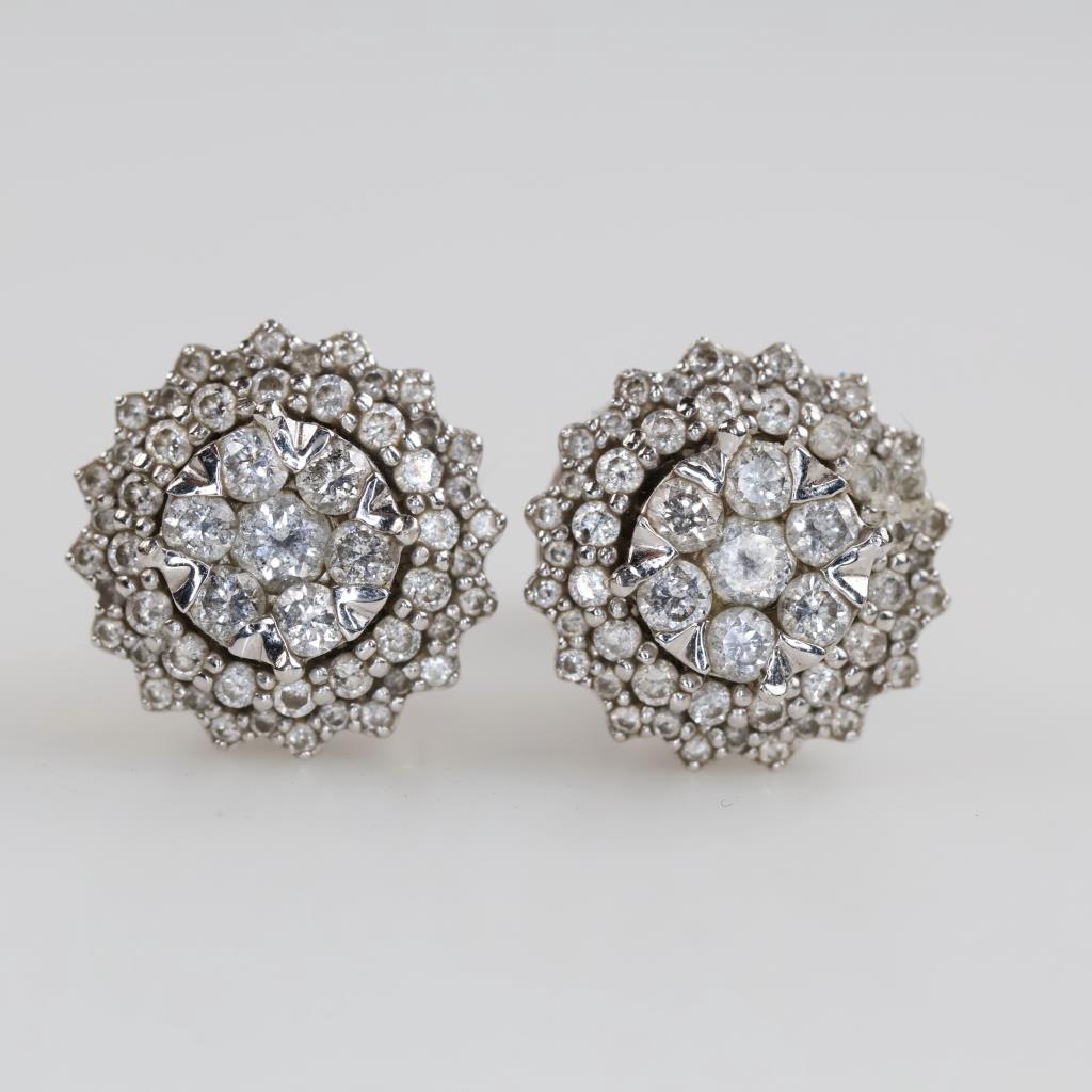 14kt White Gold Diamond Earrings