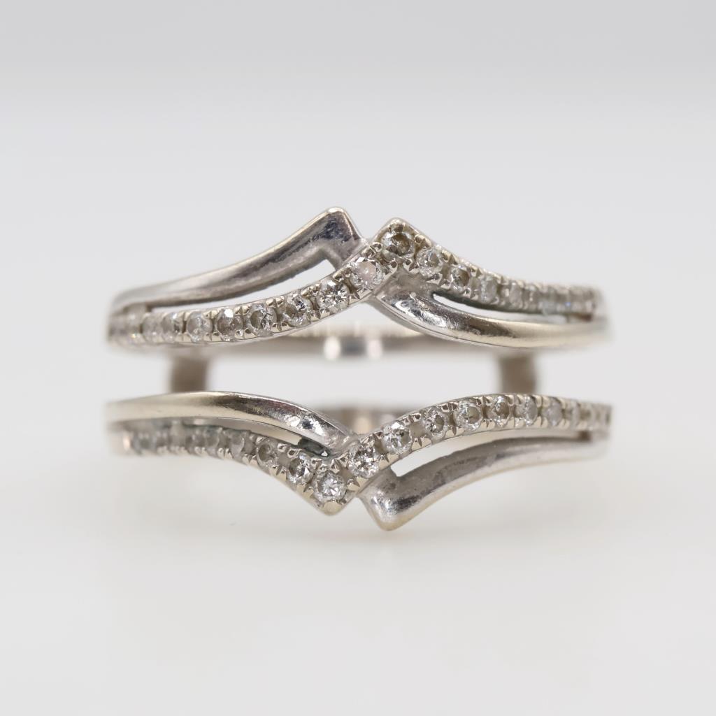 14kt White Gold Diamond Insert Ring Enhancer