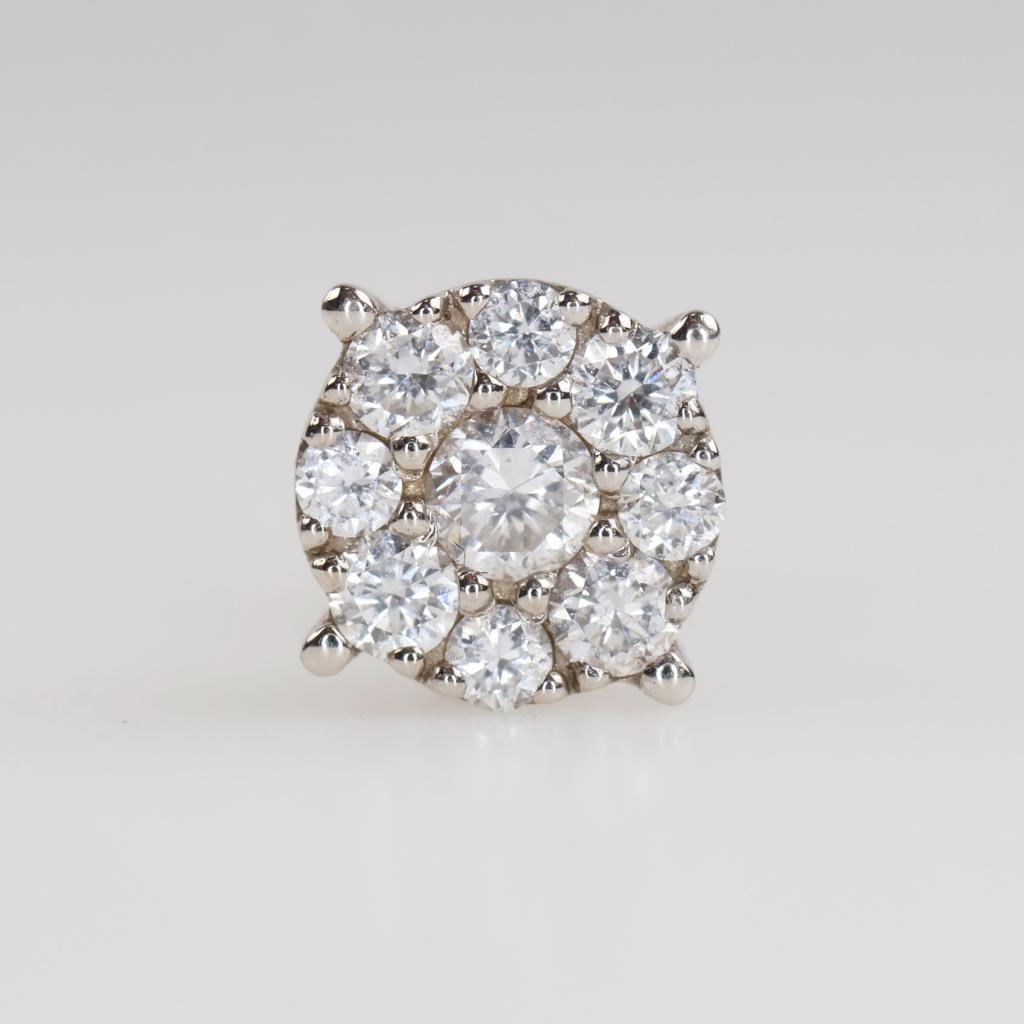 14kt White Gold Diamond Single Earring