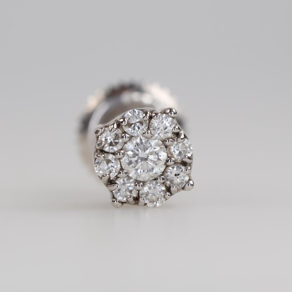 14kt White Gold Diamond Stud Earring