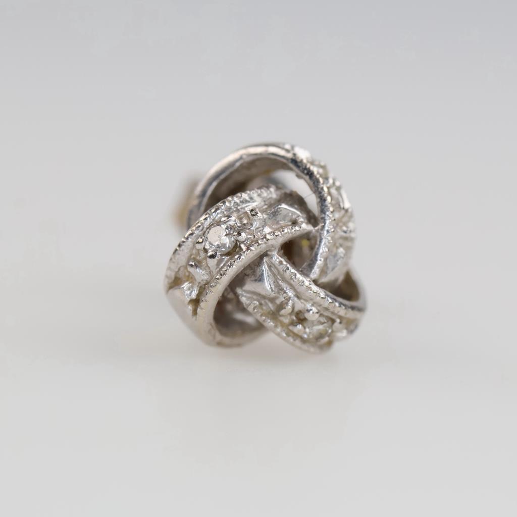14kt White Gold Diamond Stud Single Earring