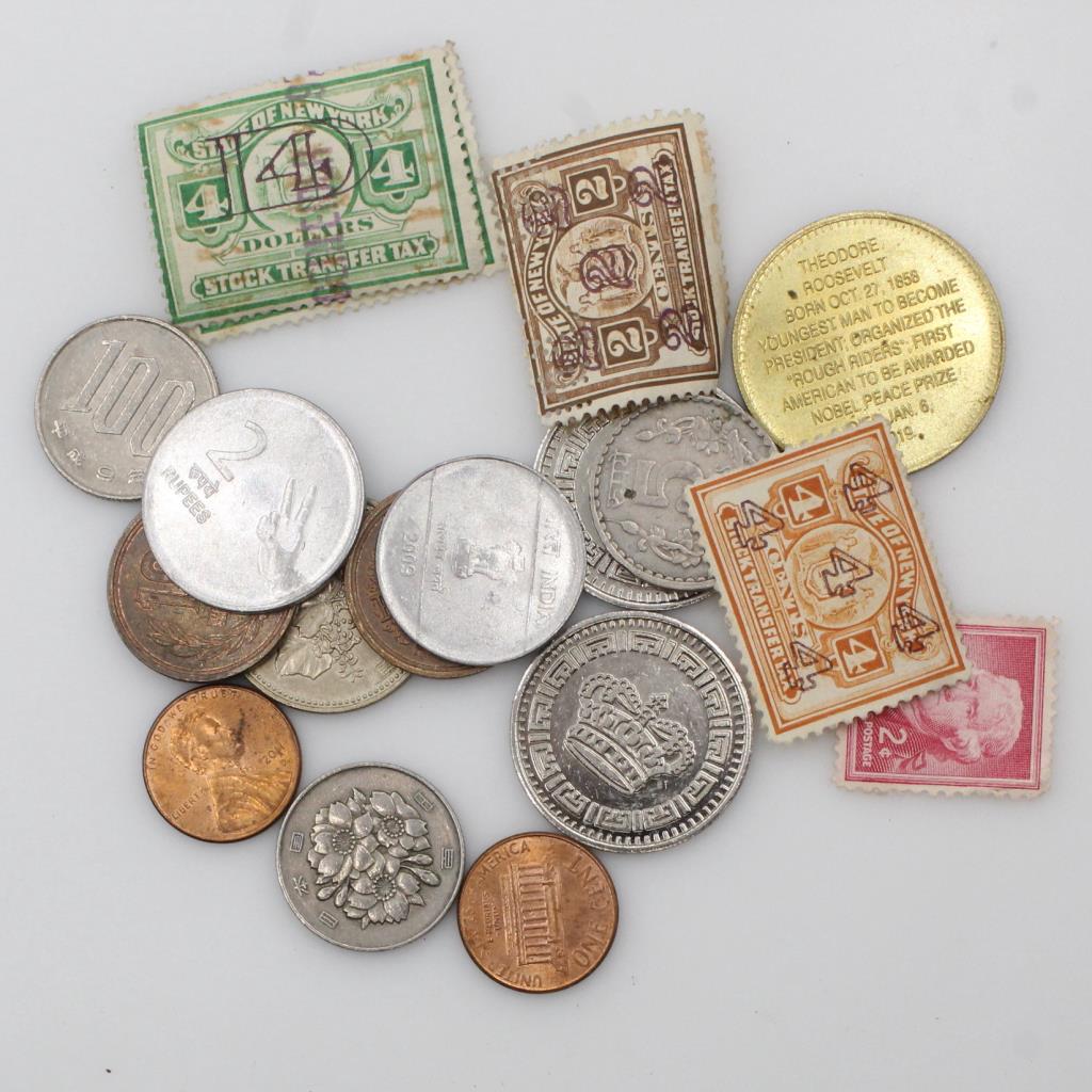 15+ US & Foreign Currency/Token And Stamps