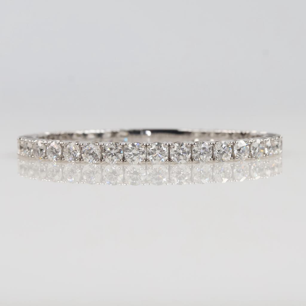 15.50cts TW Diamond 14kt White Gold Tennis Bracelet-Evaluated By Our Certified Gemologist - AGS/GIA
